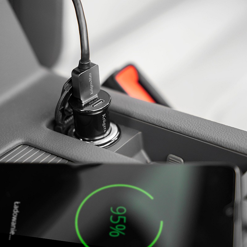 Φορτιστής αυτοκινήτου Kruger&Matz διπλού USB 3100 mA με Quick Charge 3.0 και λειτουργία Power Delivery