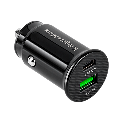 Φορτιστής αυτοκινήτου Kruger&Matz διπλού USB 3100 mA με Quick Charge 3.0 και λειτουργία Power Delivery