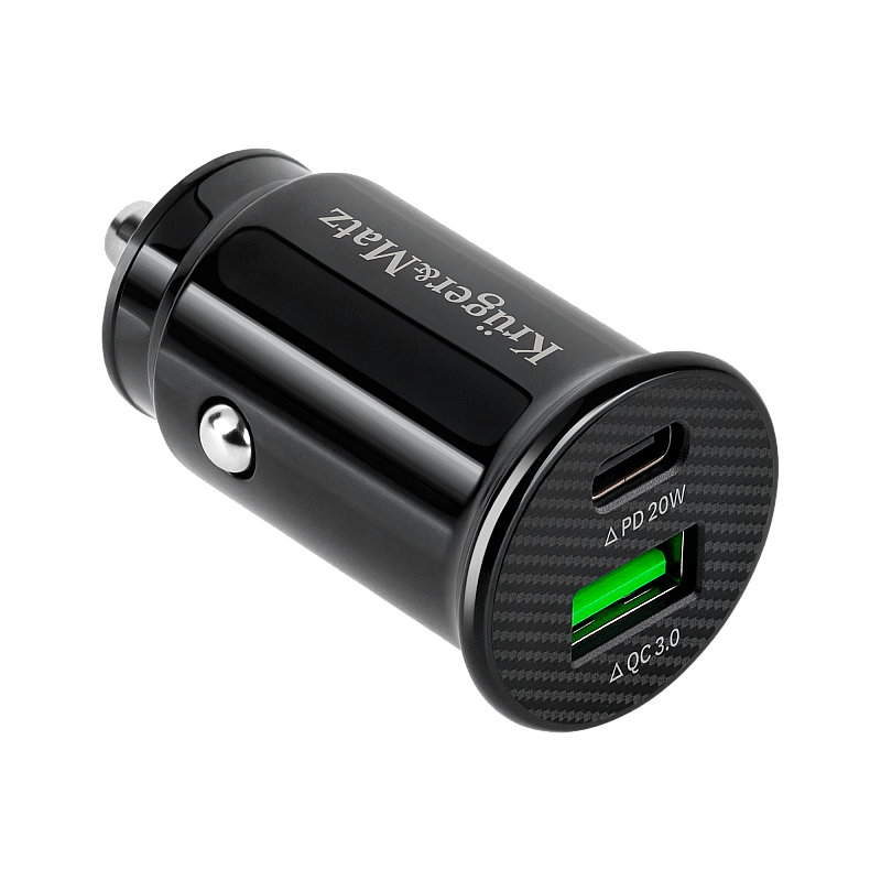 Φορτιστής αυτοκινήτου Kruger&Matz διπλού USB 3100 mA με Quick Charge 3.0 και λειτουργία Power Delivery