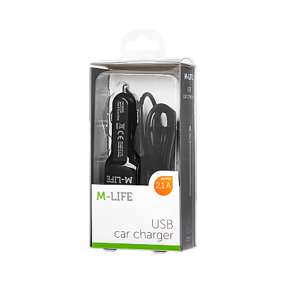Φορτιστής αυτοκινήτου M-Life για Apple iPhone, iPad + USB 2100 mA