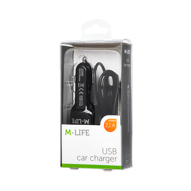 Φορτιστής αυτοκινήτου M-Life για Apple iPhone, iPad + USB 2100 mA