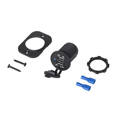 Φορτιστής αυτοκινήτου USB 12/24V 1A+2.1A βάση LXG526