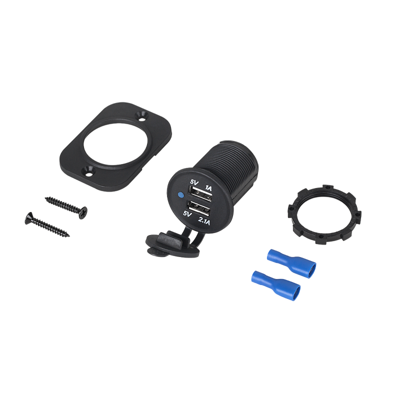 Φορτιστής αυτοκινήτου USB 12/24V 1A+2.1A βάση LXG526