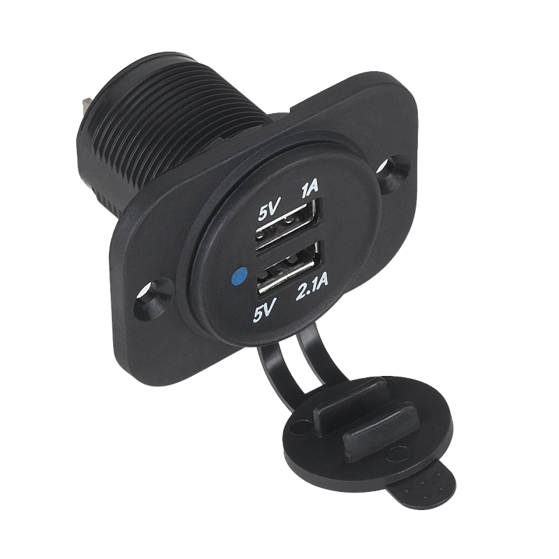 Φορτιστής αυτοκινήτου USB 12/24V 1A+2.1A βάση LXG526