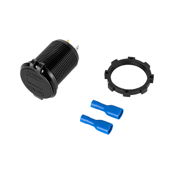 Φορτιστής αυτοκινήτου USB + USB Type C με λειτουργία Quick Charge, Power Delivery και μετρητής τάσης 48W