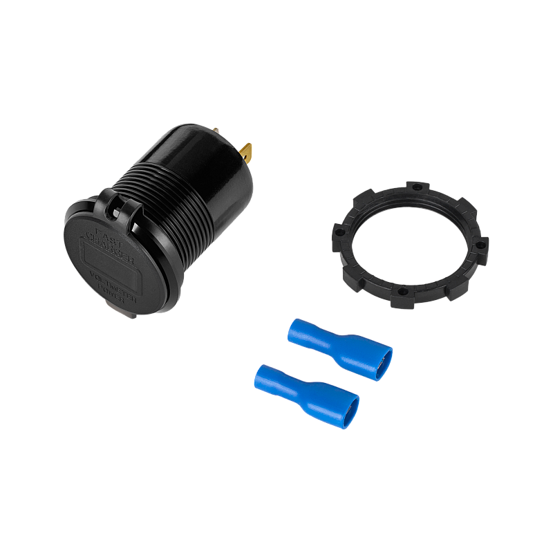 Φορτιστής αυτοκινήτου USB + USB Type C με λειτουργία Quick Charge, Power Delivery και μετρητής τάσης 63W