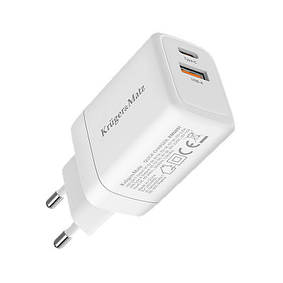 Φορτιστής δικτύου Kruger&Matz 45 W GaN με λειτουργία Power Delivery και Quick Charge