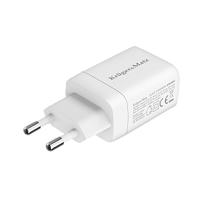 Φορτιστής δικτύου Kruger&Matz 45 W GaN με λειτουργία Power Delivery και Quick Charge