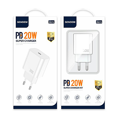 Φορτιστής τοίχου OG73 20W USB Type-C με παροχή ρεύματος Φορτιστής τοίχου OG73 20W USB Type-C με παροχή ρεύματος