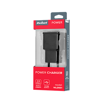Φορτιστής ρεύματος Rebel 2xUSB 2000 mA