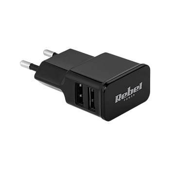 Φορτιστής ρεύματος Rebel 2xUSB 2000 mA