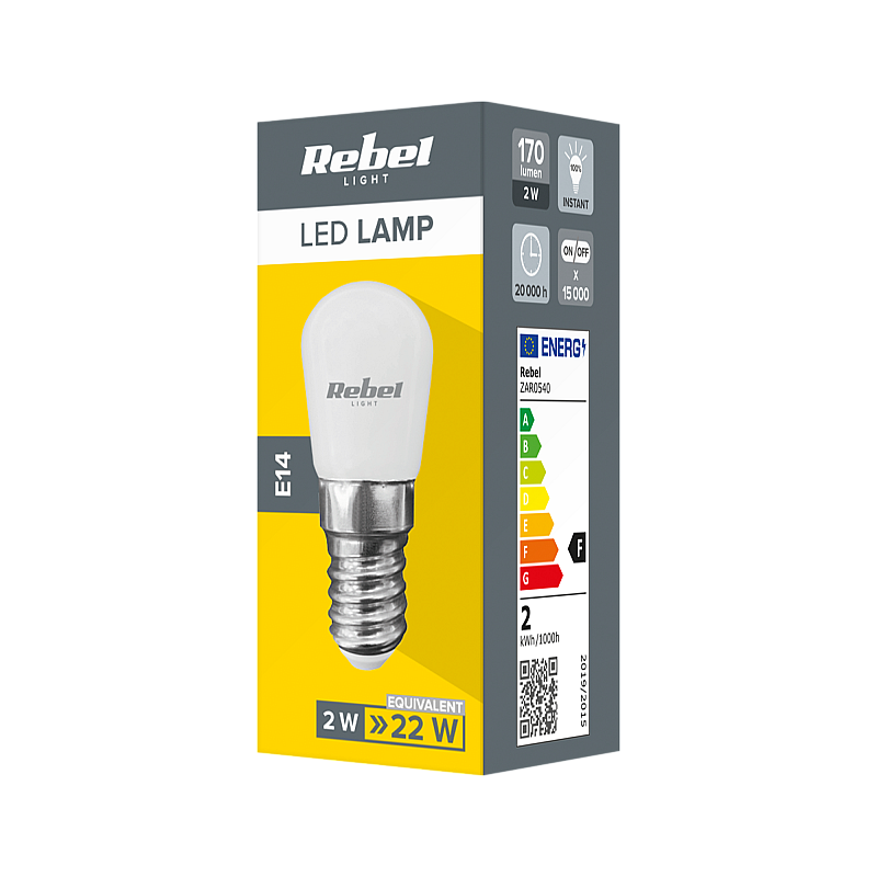 Λάμπα ψυγείου Rebel LED 2W, E14 4000K, 230V