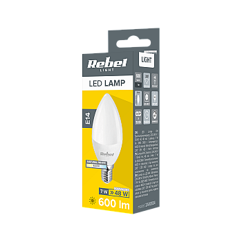 Λάμπα κεριού Led Rebel 7W, E14, 4000K, 230V