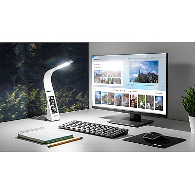 Επιτραπέζιο φωτιστικό REBEL Led (ρολόι, ημερομηνία, θερμοκρασία)