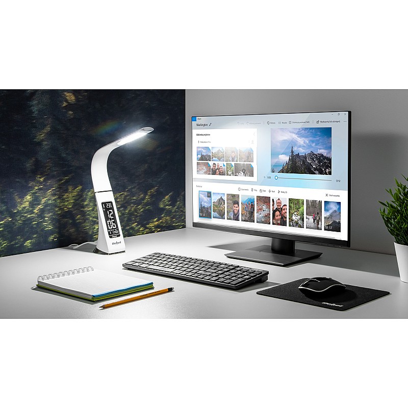 Επιτραπέζιο φωτιστικό REBEL Led (ρολόι, ημερομηνία, θερμοκρασία)