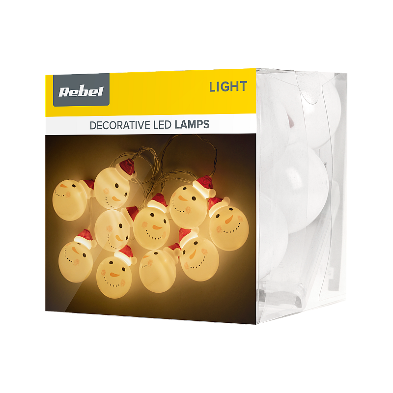 Rebel λαμπάκια χριστουγεννιάτικων δέντρων εσωτερικού χώρου με μπαταρία - χιονάνθρωποι