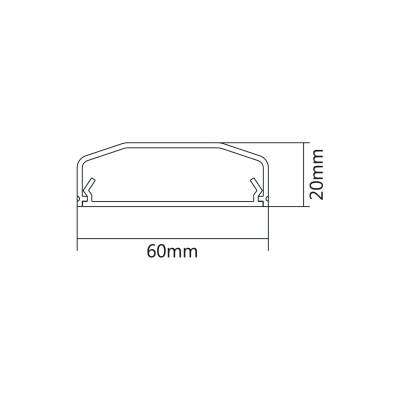 Λευκή πλαστική ταινία κάλυψης 60x20x750mm