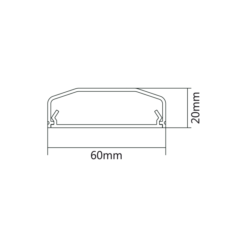 Λευκή πλαστική ταινία κάλυψης 60x20x750mm