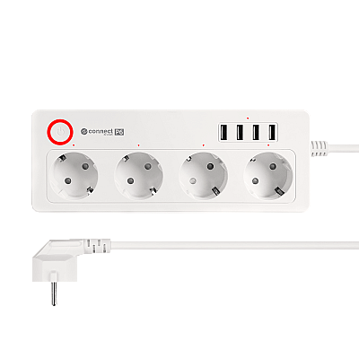 Πολύπριζο Kruger&Matz 4 γερμανικές πρίζες και 4xUSB 2100 mA Connect P6 Tuya Πολύπριζο Kruger&Matz 4 γερμανικές πρίζες και 4xUSB 2100 mA Connect P6 Tuya