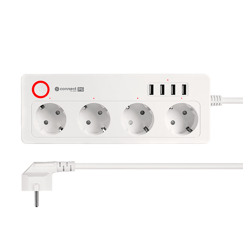Πολύπριζο Kruger&Matz 4 γερμανικές πρίζες και 4xUSB 2100 mA Connect P6 Tuya Πολύπριζο Kruger&Matz 4 γερμανικές πρίζες και 4xUSB 2100 mA Connect P6 Tuya