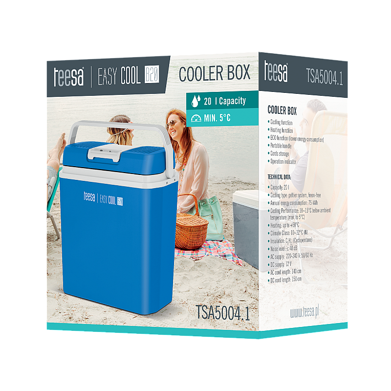 Ψυγείο ταξιδιού Teesa με λειτουργία θέρμανσης, 20L