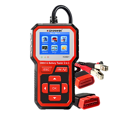 Διαγνωστικός μετρητής Konnwei KW681, σαρωτής OBD2, ελεγκτής μπαταρίας