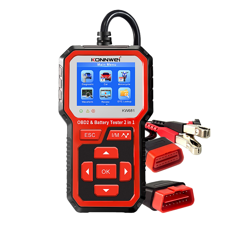 Διαγνωστικός μετρητής Konnwei KW681, σαρωτής OBD2, ελεγκτής μπαταρίας