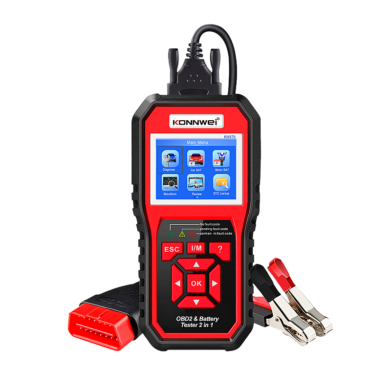 Διαγνωστικός μετρητής Konnwei KW870, σαρωτής OBD2, ελεγκτής μπαταρίας