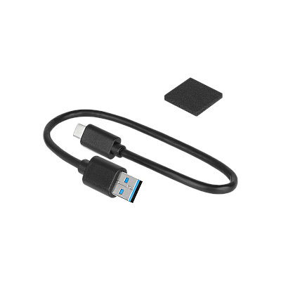 Περίβλημα δίσκου 2,5" SATA USB C 3.1 Rebel, διαφανές