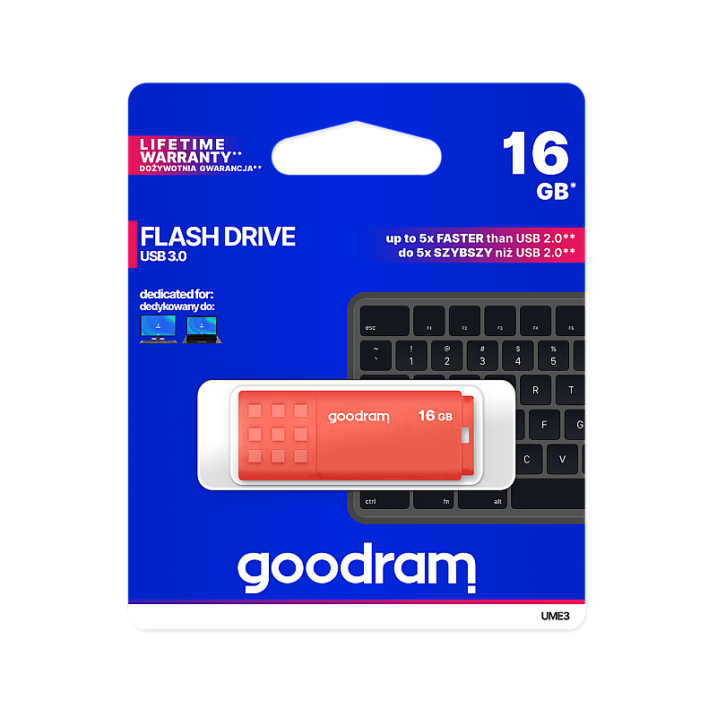 Goodram USB 3.2 pendrive 16GB πορτοκαλί
