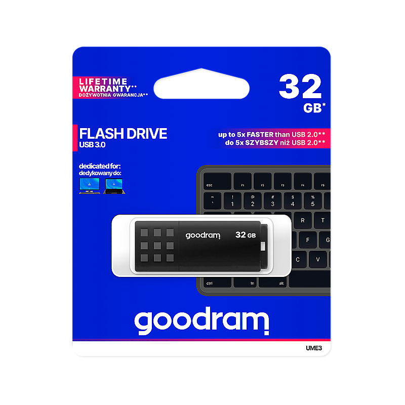 Goodram USB 3.2 pendrive 32 GB μαύρο