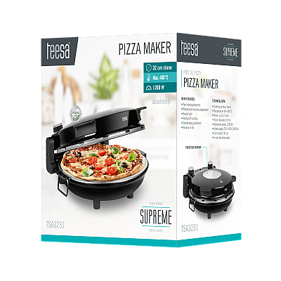 Φούρνος πίτσας TEESA SUPREME, 1200 W, 32 cm, παράθυρο, αφαιρούμενη πέτρα Φούρνος πίτσας TEESA SUPREME, 1200 W, 32 cm, παράθυρο, αφαιρούμενη πέτρα
