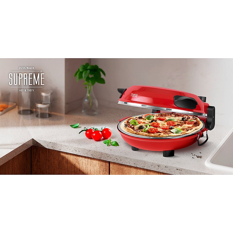 TEESA SUPREME + φούρνος πίτσας, 1200 W, 32 cm, παράθυρο, αποσπώμενη πέτρα, χειριστήριο διπλής θέρμανσης TEESA SUPREME + φούρνος πίτσας, 1200 W, 32 cm, παράθυρο, αποσπώμενη πέτρα, χειριστήριο διπλής θέρμανσης