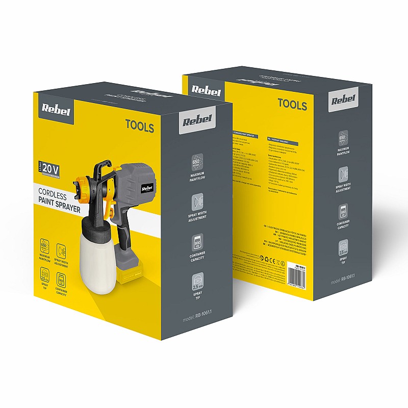 Ασύρματο πιστόλι βαφής Rebel 20V