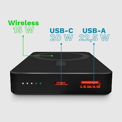 Kruger&Matz μαγνητικό επαγωγικό powerbank 10000 mAh μαύρο