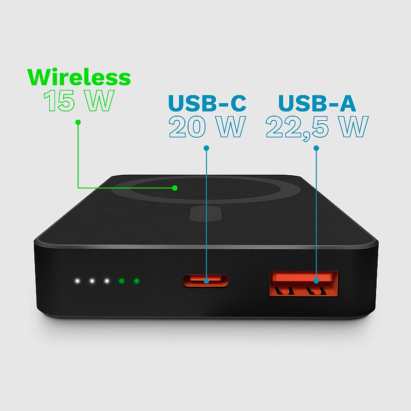 Kruger&Matz μαγνητικό επαγωγικό powerbank 10000 mAh μαύρο