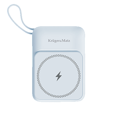 Μαγνητικό επαγωγικό powerbank Kruger&Matz 10000 mAh με μπλε καλώδιο