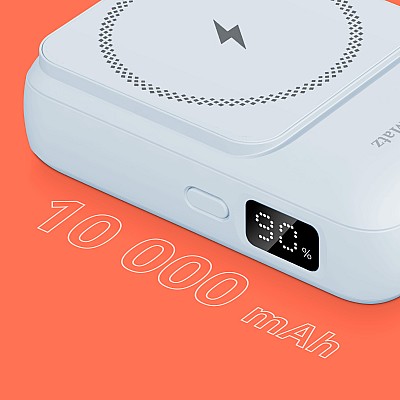 Μαγνητικό επαγωγικό powerbank Kruger&Matz 10000 mAh με μπλε καλώδιο