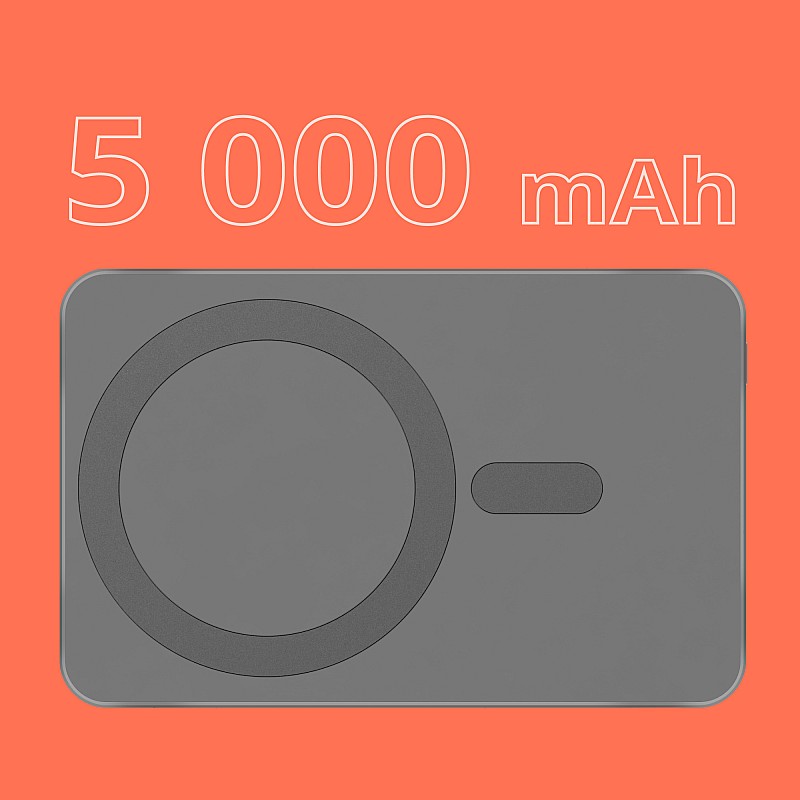 Επαγωγικό POWERBANK Kruger&Matz 5000 mAh μαγνητικό γκρι