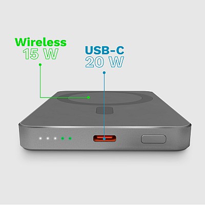 Επαγωγικό POWERBANK Kruger&Matz 5000 mAh μαγνητικό γκρι