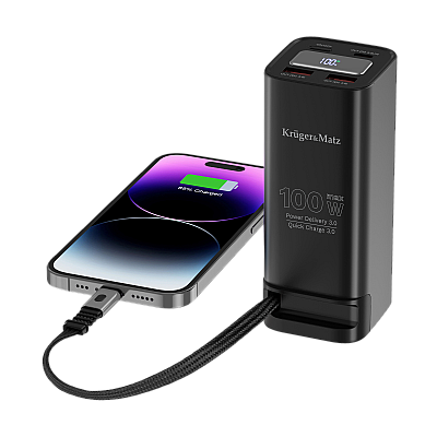 Kruger&Matz PowerBank 20000 mAh Li-ion 100W με λειτουργία QC και PD
