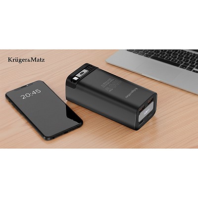 Kruger&Matz PowerBank 20000 mAh Li-ion 100W με λειτουργία QC και PD