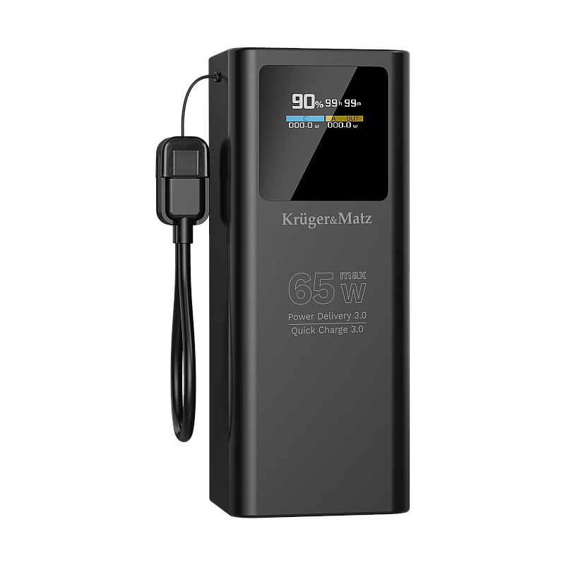 Kruger&Matz 20000 mAh Li-ion 65W PowerBank με λειτουργία QC και PD