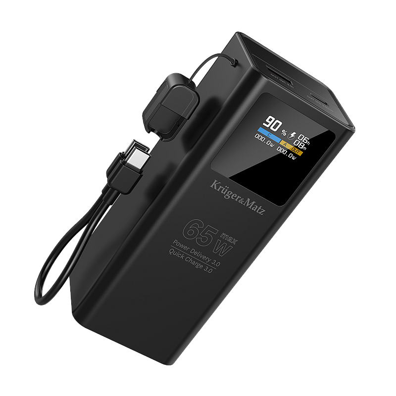 Kruger&Matz 20000 mAh Li-ion 65W PowerBank με λειτουργία QC και PD