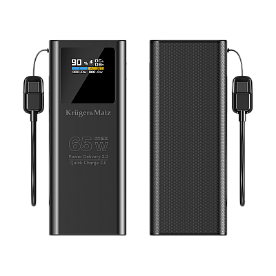 Kruger&Matz 20000 mAh Li-ion 65W PowerBank με λειτουργία QC και PD