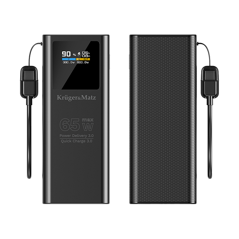 Kruger&Matz 20000 mAh Li-ion 65W PowerBank με λειτουργία QC και PD