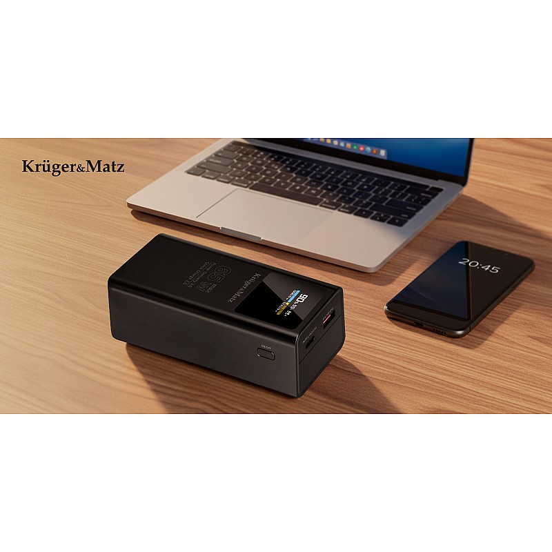 Kruger&Matz 20000 mAh Li-ion 65W PowerBank με λειτουργία QC και PD