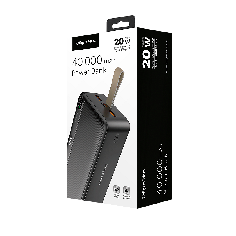 PowerBank Kruger&Matz 40000 mAh Li-ion με λειτουργία QC και PD PowerBank Kruger&Matz 40000 mAh Li-ion με λειτουργία QC και PD