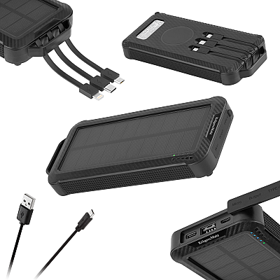 Kruger&Matz 10000mAh Li-ion Solar PowerBank με 3 συμβουλές