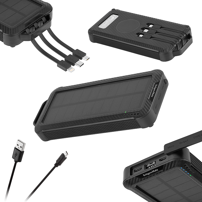 Kruger&Matz 10000mAh Li-ion Solar PowerBank με 3 συμβουλές